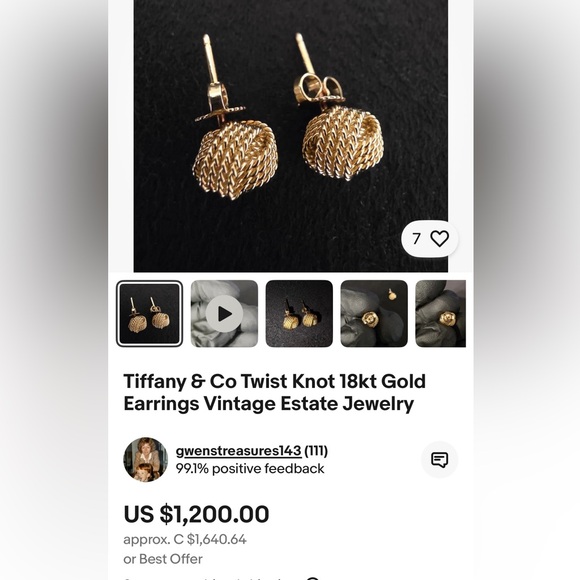 Tiffany & Co. Rose Gold Twist Earrings - Picture 8 of 9